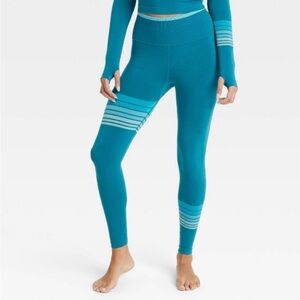 Joylab Women’s High-Rise Seamless Leggings Blue Green Large